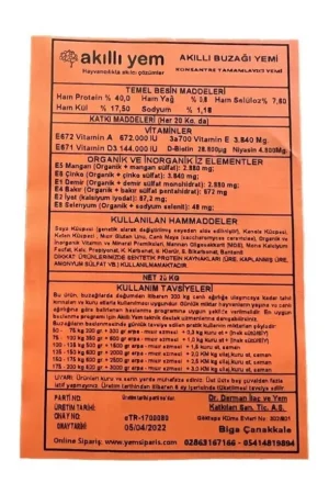 Akıllı Yem 40 HP Konsantre Buzağı Yemi 20 KG