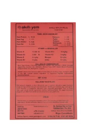 Akıllı Yem 18 HP Pelet Etlik Piliç Tam Yemi 20 Kg
