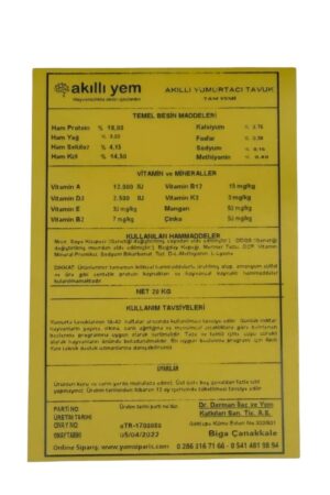 Akıllı Yem 18 HP Pelet Yumurtacı Tavuk Tam Yemi